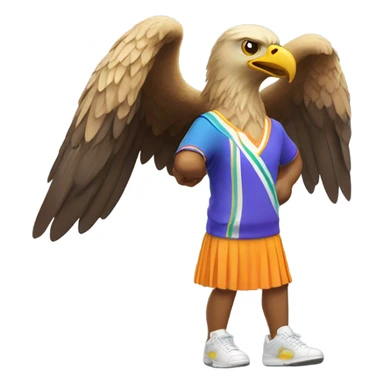 Eagle in a tennis skirt sticker