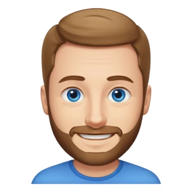 homme yeux bleus presque chauve et une barbe courte moins de chevaux et sourir sticker