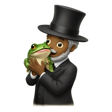 Rabbi kissing a toad sticker