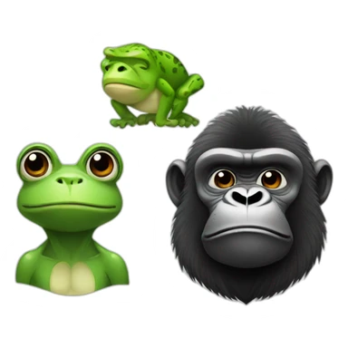 gorilla and frog pair sticker
