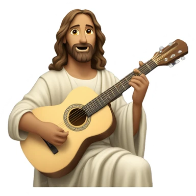Jesus playing the guitar ￼ sticker