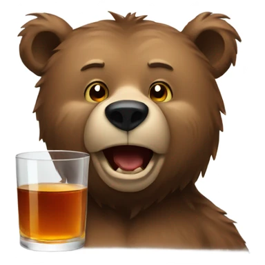 Bear drinking whisky sticker