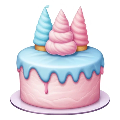 birthday cake with cotton candy on top  sticker