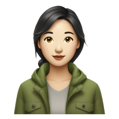 Environmentalist asian fair skin girl sticker