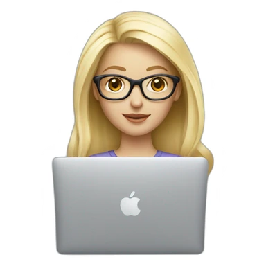 platinum-blonde-girl-in-glasses-using-macbook sticker