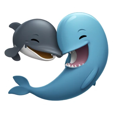 Whale and platypus laughing cuddling giggling sticker