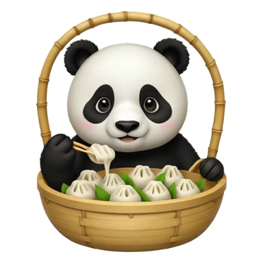 Panda eating momos sticker
