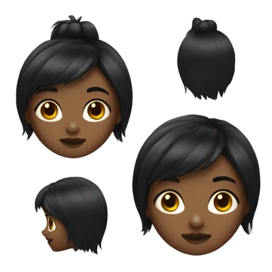 Girl with black wolfcut hair sticker