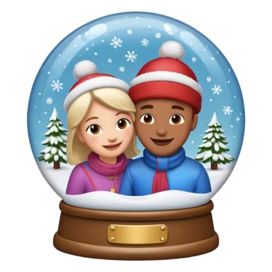 Schneekugel mit zwei Liebespaar sticker