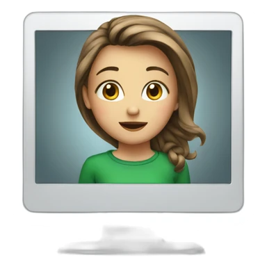 girl on monitor christmas sticker