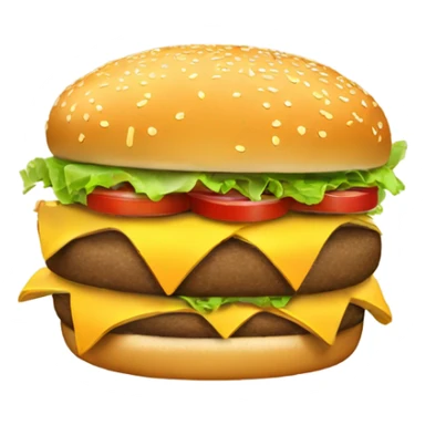 Double cheeseburger with fries  sticker