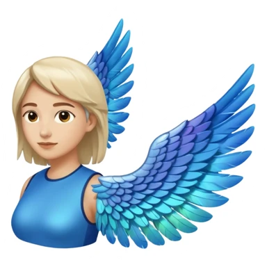 2 blue wings 🪽 left side an md right side sticker