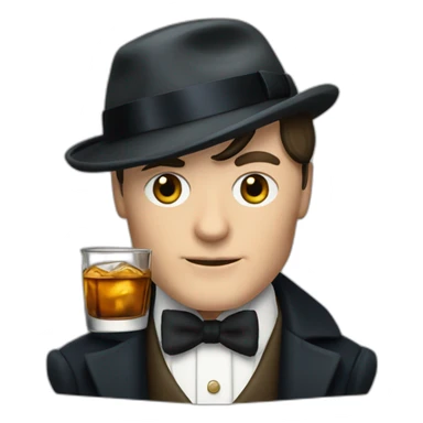 Tommy shelby peaky blinders drinking whisky sticker