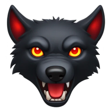 angry black wolf, red glowing eyes sticker