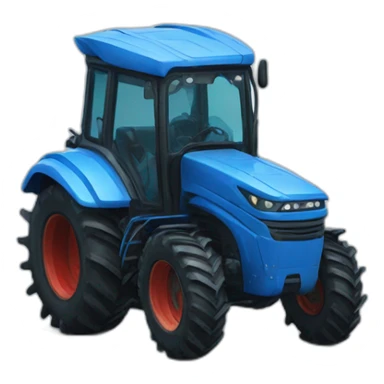 blue tractor rocket cyberpunk sticker