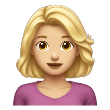 Blonde girl shows a heart sticker