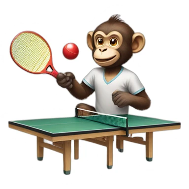Monkey Ping pong sticker