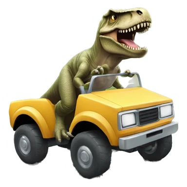 T. rex driving car sticker