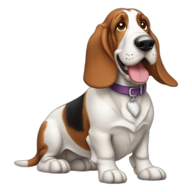 Happy Bassethound sticker