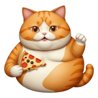 Fat cat eating pizza sticker