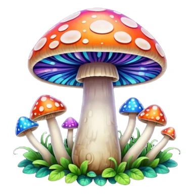 psychodelic mushroom single simple colorful sticker
