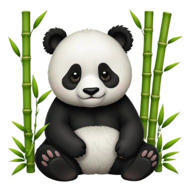 A lovely panda sitting in a bamboo forest sticker