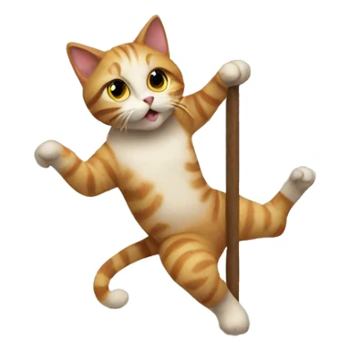 Cat poledance sticker