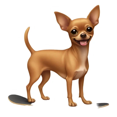 brown chihuahua with no legs on a skateboard sticker