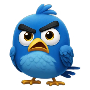 blue angry bird sticker