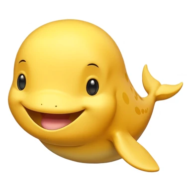 Yellow whale, same as the existing whale emoji but with yellow coloring. sticker