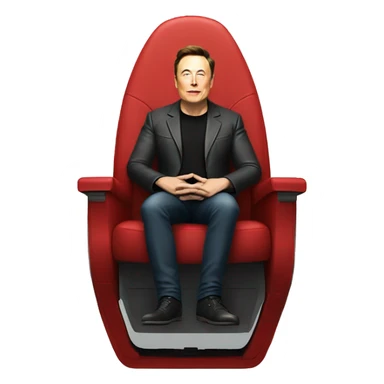 Elon musk  seating on rocket with x logo sticker