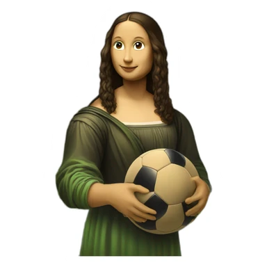 mona lisa is playin soccer sticker