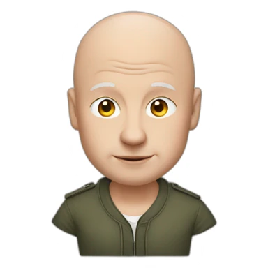baldhead putin with airpods sticker