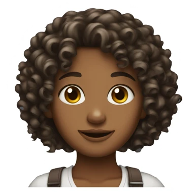 Curly brunette girl sticker