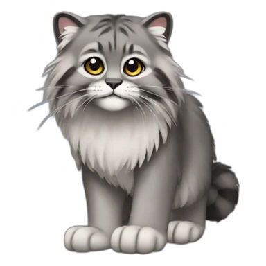 full-body manul with paws on tail sticker