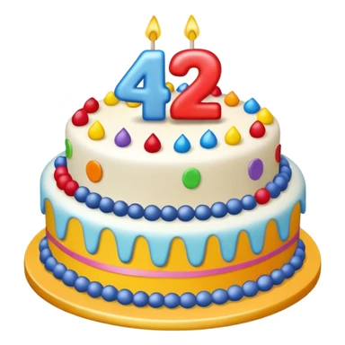 Show the number "42th" Birthday  sticker