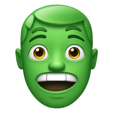 funny green face sticker