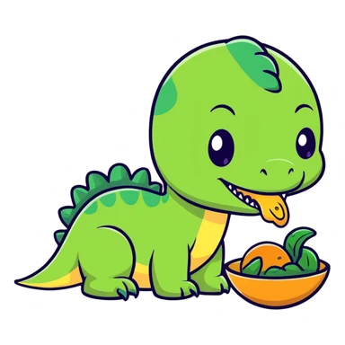 Baby eatin dinosaur  sticker