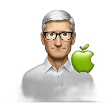 tim cook with apple vision sticker