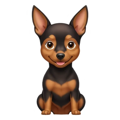 a pinscher dog sitting and smiling sticker