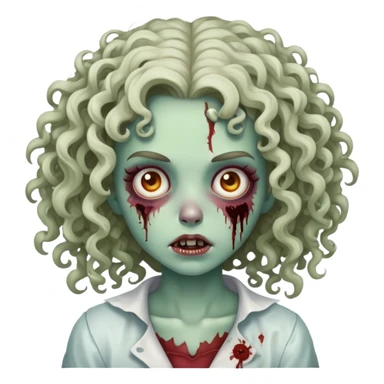 zombie girl with curly hair sticker
