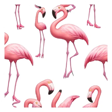 Pink flamingo wearing pink heels sticker
