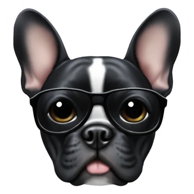 black frenchie with sunglasses sticker