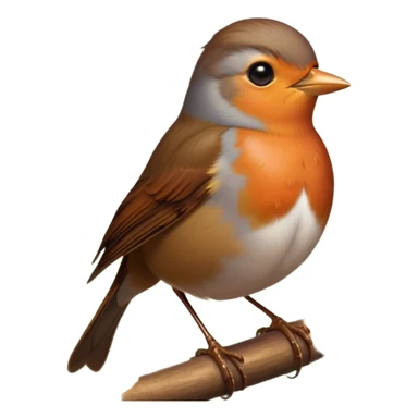 Cinematic Noble Robin Portrait Emoji, Poised and dignified, with a delicate, rounded build, a soft rust-red breast, gentle inquisitive eyes, and a small, refined beak, Simplified yet sharp and sophisticated features, highly detailed, glowing with a soft, warm glow, high shine, intelligent and graceful, stylized with an air of woodland charm, focused and attentive, soft glowing outline, capturing the essence of a watchful and confident robin that appears ready to flutter out of the screen with effortless authority! sticker