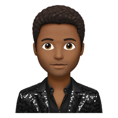 Eric Benét with dark brown hair, black sequin outfit sticker