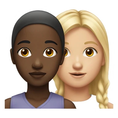 young black girl and young blond girl sticker