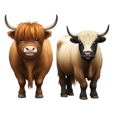panda and highland cow sticker