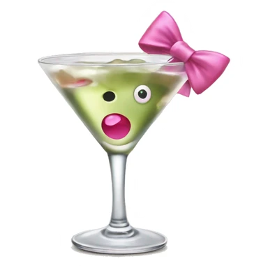 Dirty martini with a pink bow on the step sticker