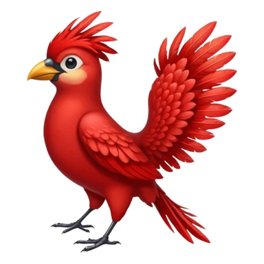 red feathered bird sticker