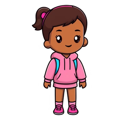 brownskin girl with pink on sticker